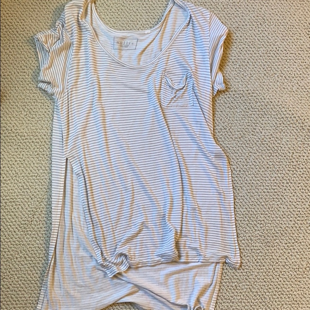Striped split side top